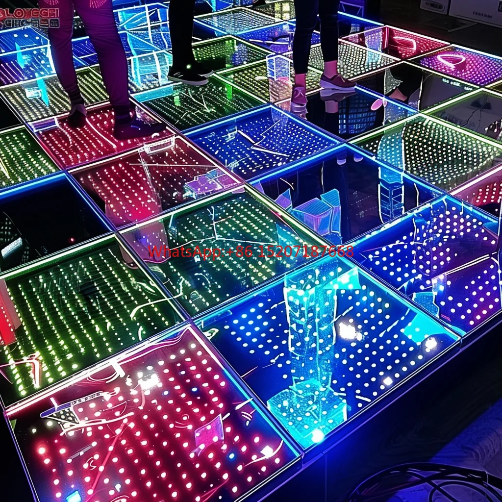 Lingqi Abyss Mirror with 3D Mirror Abyss Effect, LED Panel Dance Floor and Illuminated Dance Floor