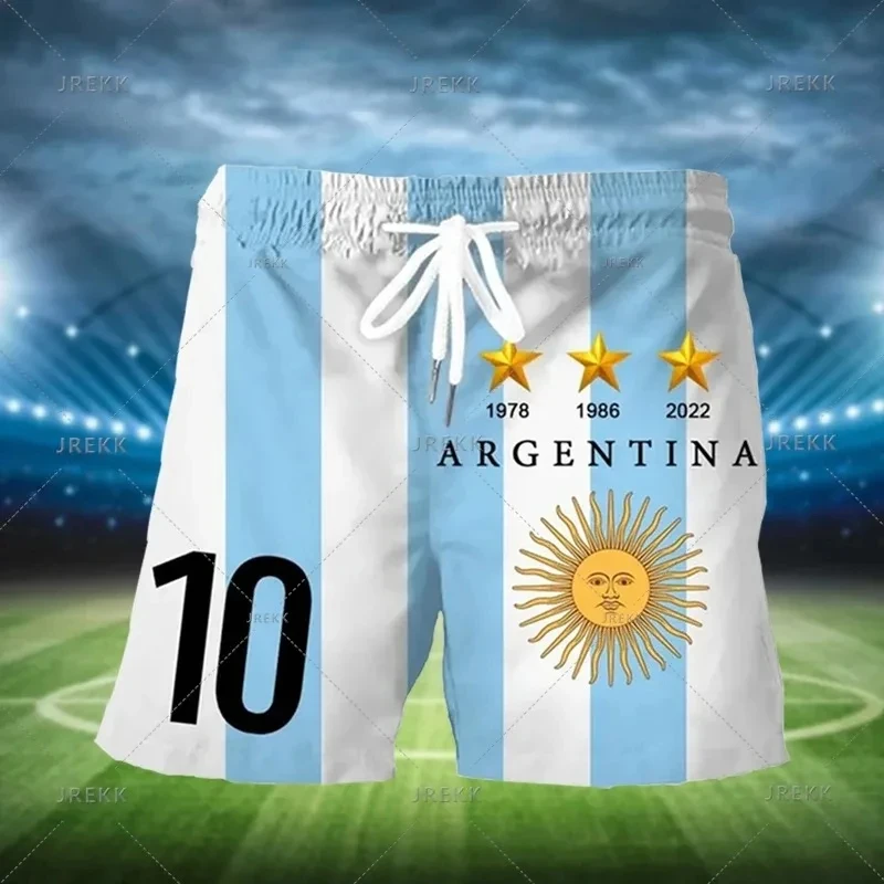 Argentina Flag 3D Print Fashion Kids Beach Shorts Argentine National Emblem Graphic Short Pant Summer Quick Drying Sports Shorts