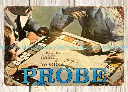 1964 Probe Game of Words Board Game metal tin sign photo decoration on wall