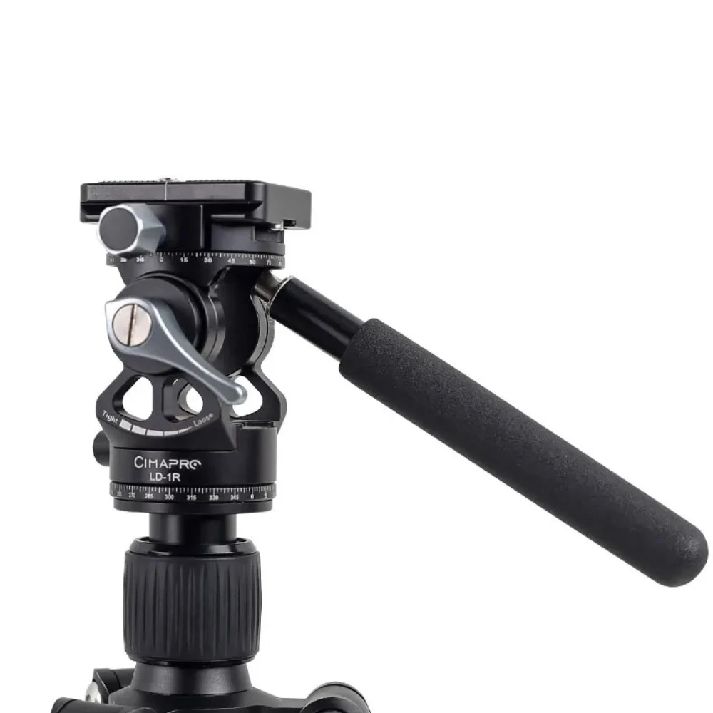 XILETU Cimapro LD-1S LD-1R LD-2S LD-2R 360 °   Tête vidéo panoramique hydraulique avec plaque Arca Swiss, charge maximale 8 kg, pour trépied d'appareil photo reflex numérique
