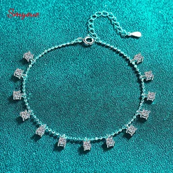 Smyoue 1.3/3.9cttw D Color Moissanite Tassel Bracelet for Women Full Diamond Tennis Bracelet 100% S925 Sterling Silver Chain GRA