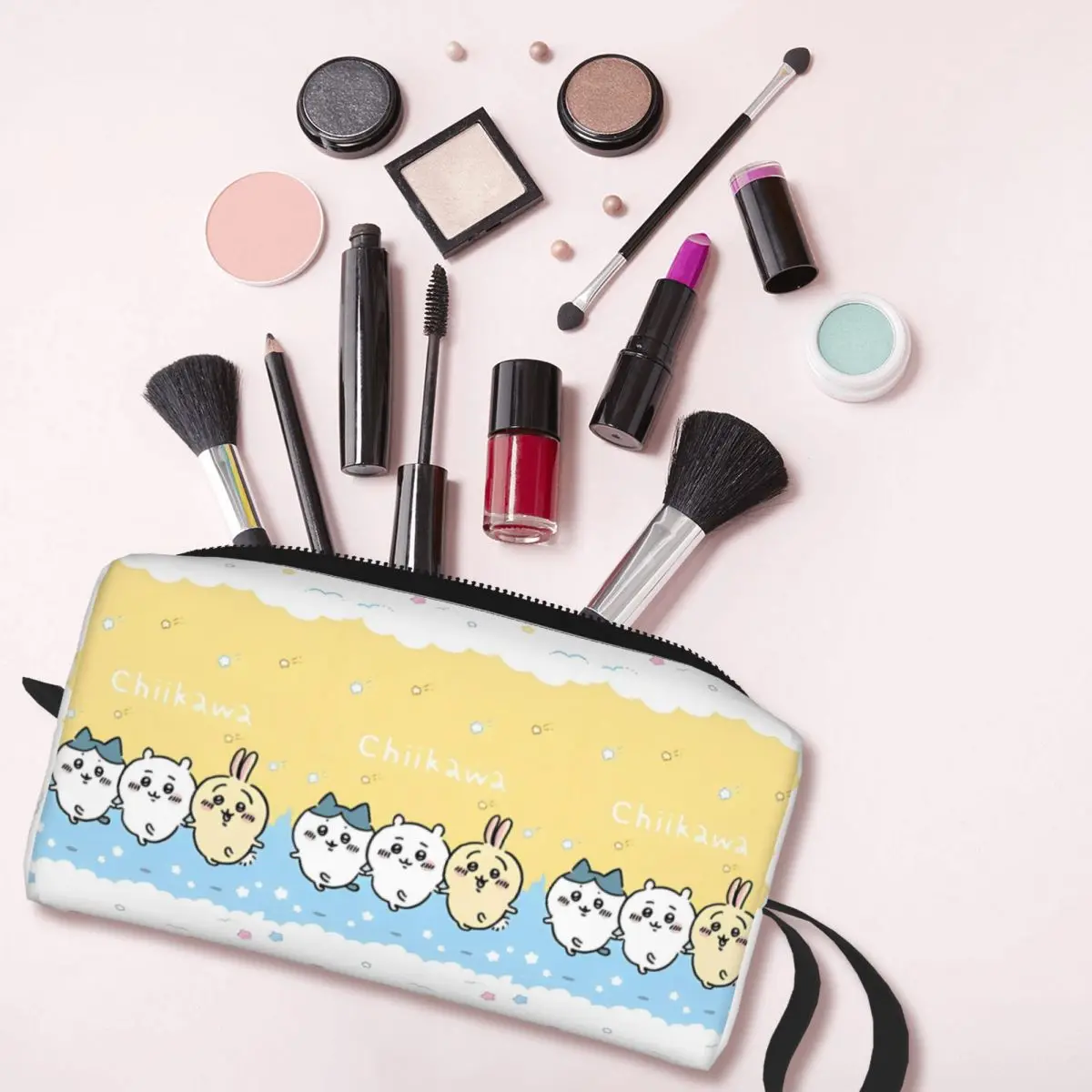 Süße Chiikawa Kawaii Cartoon Make-up-Tasche Kosmetiktasche für Männer Frauen Hachiware Usagi Kulturbeutel Aufbewahrungstasche Tasche