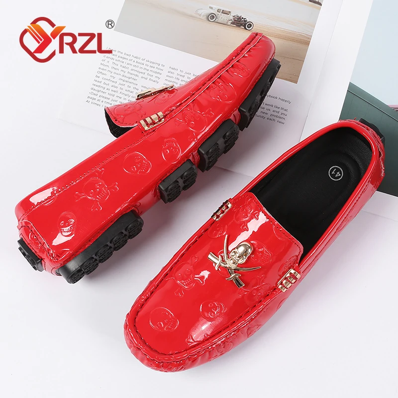 YRZL Black Loafers Men Casual Shoes Handmade Lazy Shoes Men Loafers Moccasins Size 48 Breathable Slip on Driving Loafers for Men