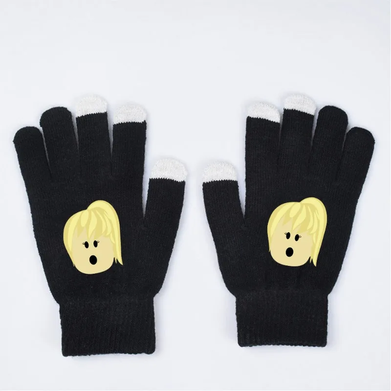 Nuevos guantes de punto ROBLOX Game con pantalla táctil, guantes cálidos de otoño e invierno con diseño de moda para todos los dedos, guantes Unisex, regalos