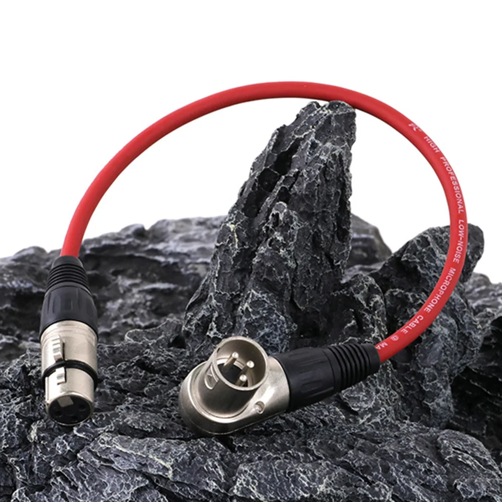 XLR Cable Professional Straight 3Pin XLR Female to 90-Degree 3Pin Male Balanced MIC Audio Extension Cord for Amp Speaker Mixer