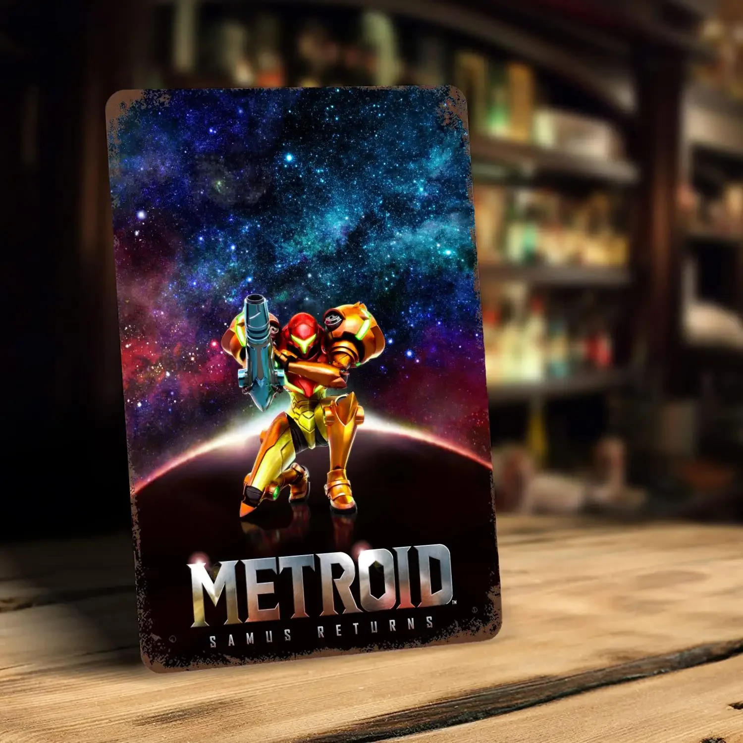 Metroid Prime Video Game Metal Signs wall decor Vintage Tin Signs Captain Metal Poster Decor for Bar Pub Club Wall Decoration