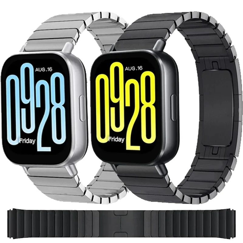 Edelstahl-Verbindungsarmband für Redmi Watch 5, aktive Metall-Schmetterlingsschnalle, Armband für Redmi Watch 5 Lite, Armband-Zubehör