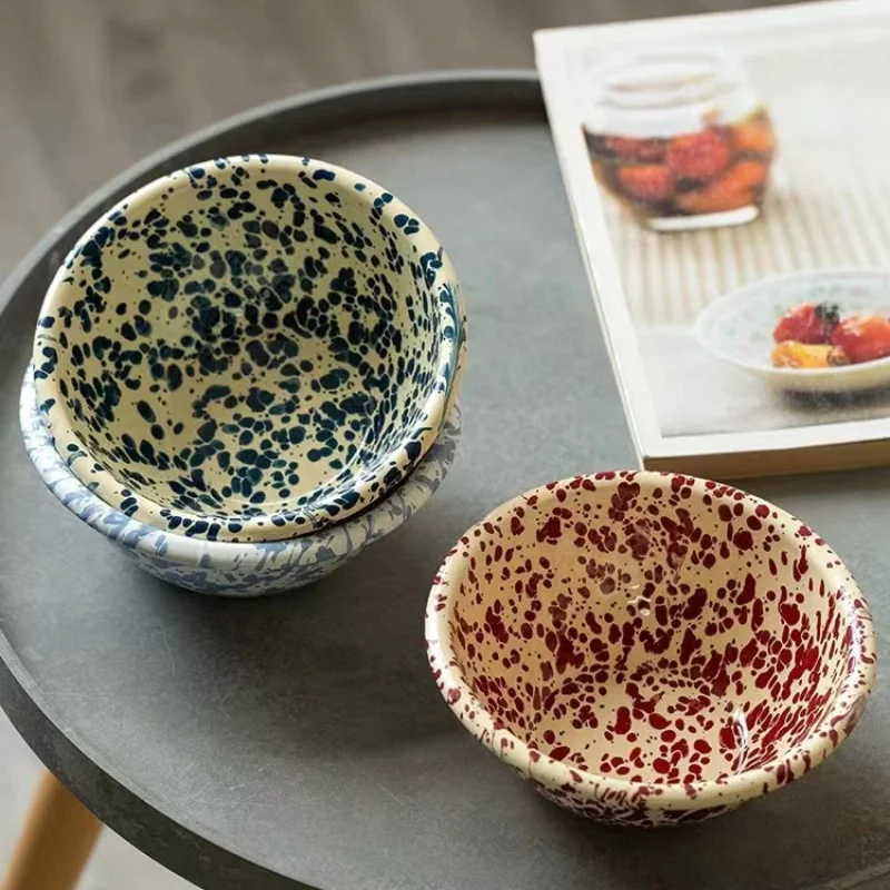 Porcelain Bowl Instagram Style, Ink Splash, Oatmeal, Fruit Salad Bowl, Internet Celebrity Breakfast Bowl, Rice Bowl Microwavable