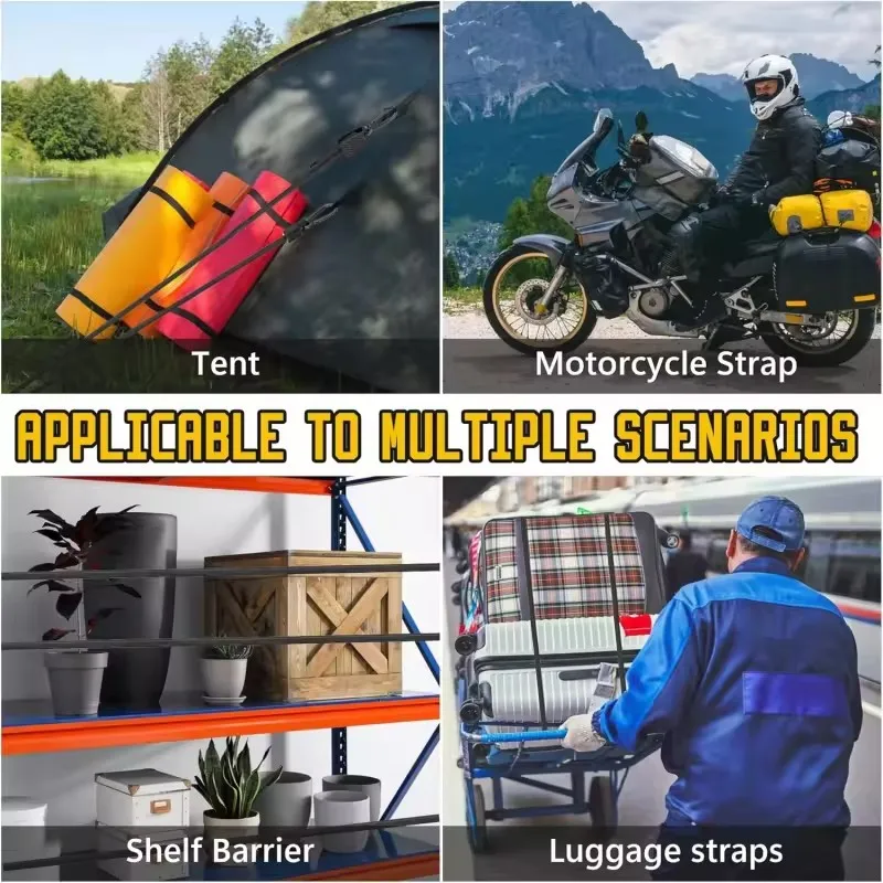 Verstellbares Bungee-Seil mit Haken 7-48 Zoll Hochbelastbarer Elastischer Spanngurt für Fracht Camping Fahrradträger Zelt – Detail 6