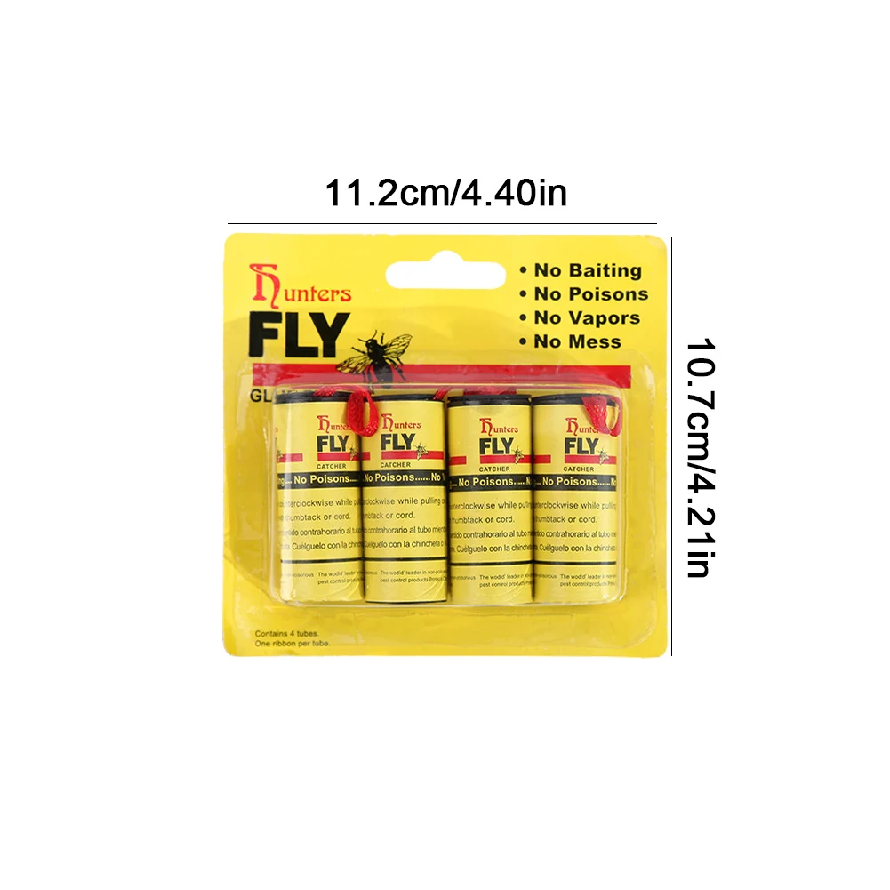 4-120Pcs Fly Sticky Paper Strip Strong Glue Double Sided Flies Paper Strips Flying Insect Bug Mosquitos Catcher Roll Tape