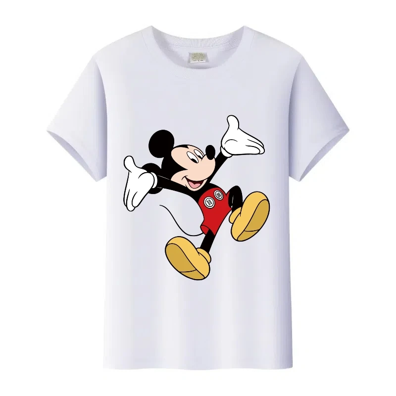 

Casual Disney Cartoon Mickey Mouse Print Clothes Kids t-shirt Family Tee Men Blouse Y2K Streetwear Tops O-Neck Women Tshirt Gift