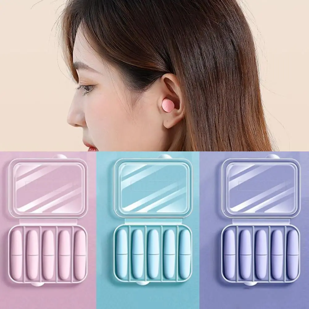 

2/5Pairs Ultra Soft Foam Earplugs Slow Rebound Reusable Ear Protector Noise Cancelling Hearing Protection Anti Noise Ear Plugs