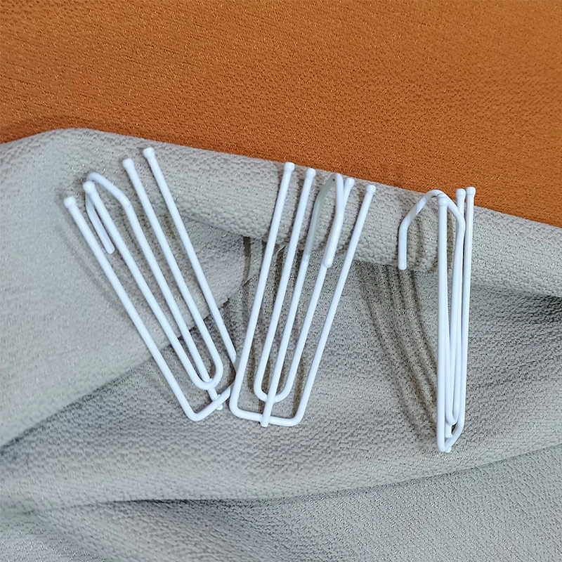 Asazal High Quality 20PCS White 4 Prongs Fork Hooks Curtain Rings Accessories Clamp Tracks Tulle Tape Clips Pin Drapes Traverse