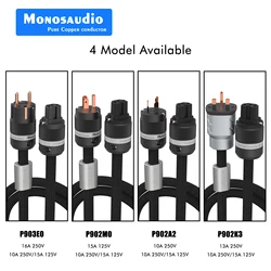 Monosaudio P903 Tsunami Series 13AWG AC Schuko Version Power Cable US/EU/AU Version Power Plug Wire HIFI Extension Power Cable