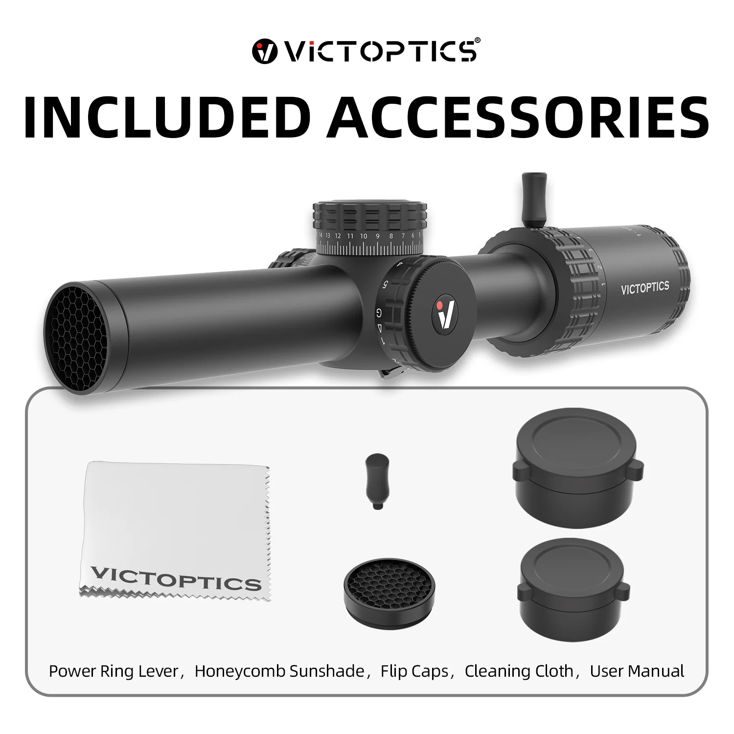 VictOptics S10 1-10x24 SFP منظار تصويب بإضاءة حمراء وخضراء، آلية قفل أبراج التعديل، وتصميم مجال رؤية واسع لسلسلة AR #5
