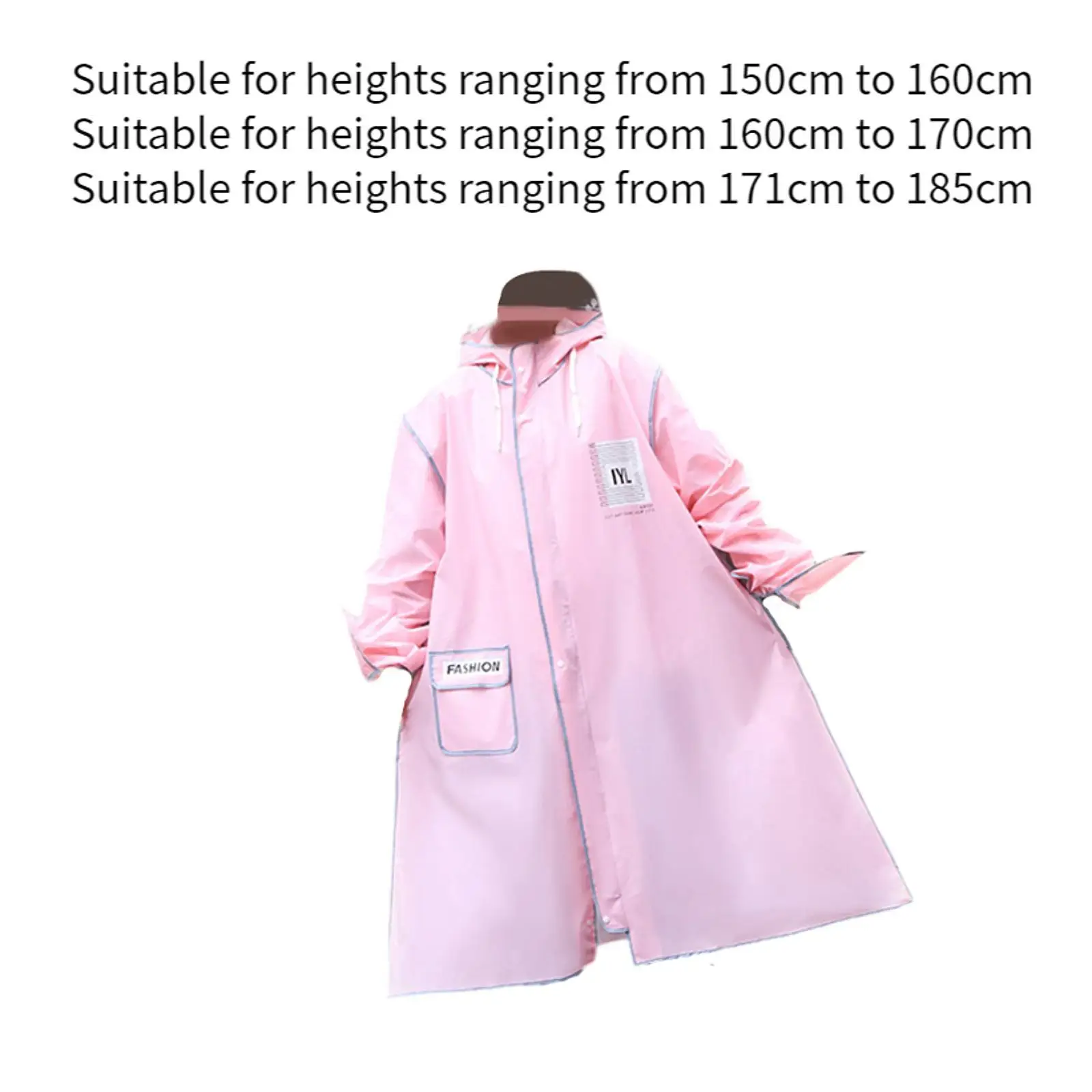 Hooded Raincoat Windbreaker Cute Long Multifunction Clear Brim Rain Jacket for Camping Riding Outdoor Activities Hiking Cycling