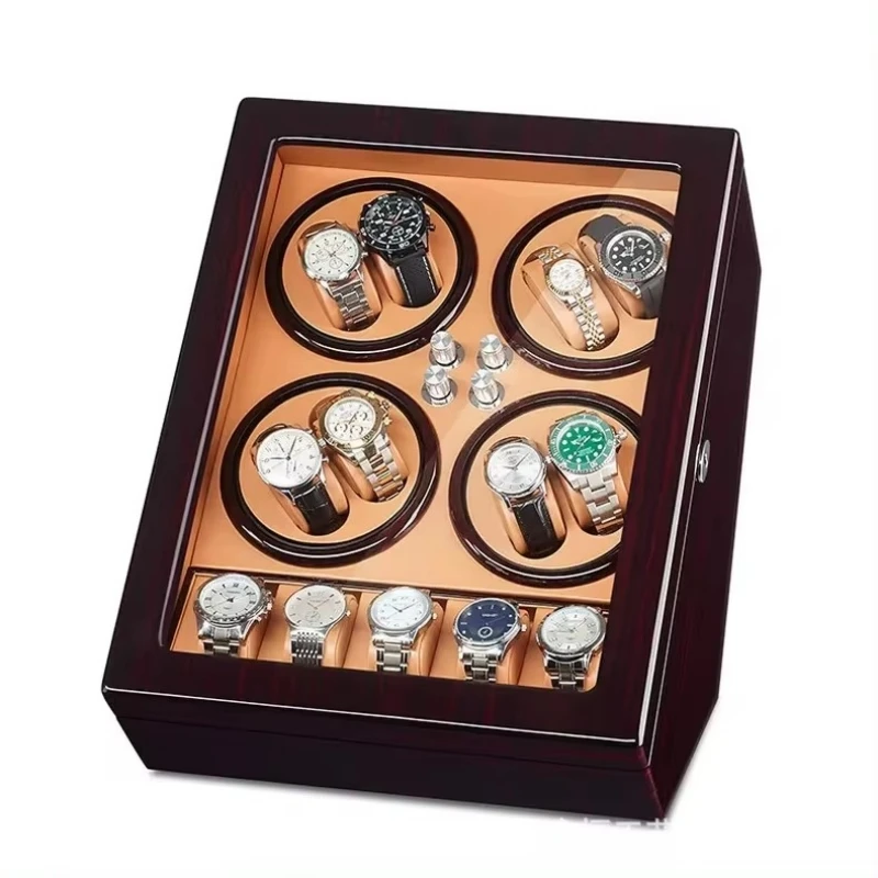 8+5 Fully Reolxes Automatic Mechanical Watch Winder Box Rotator Watch Winding Cabinet Clock Casket Organizer Display Storage Box