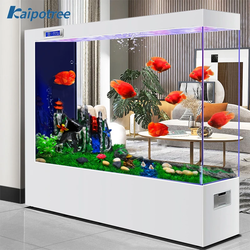 

Aquarium Fish Tank White Aquariums Accessories Acuario Bullet Screen Glass Ultra Clear Glass Fiberglass Fish Tank Two Piece