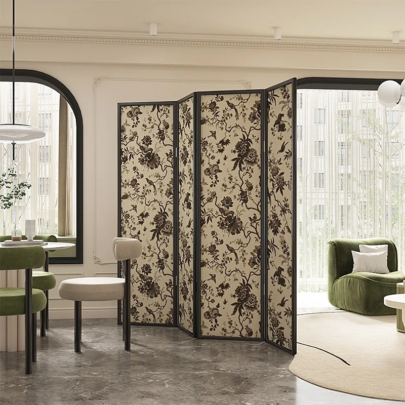 Parete divisoria francese, soggiorno pieghevole, sala da pranzo mobile, decorazione medievale d'ingresso, blocco moderno, solido domestico