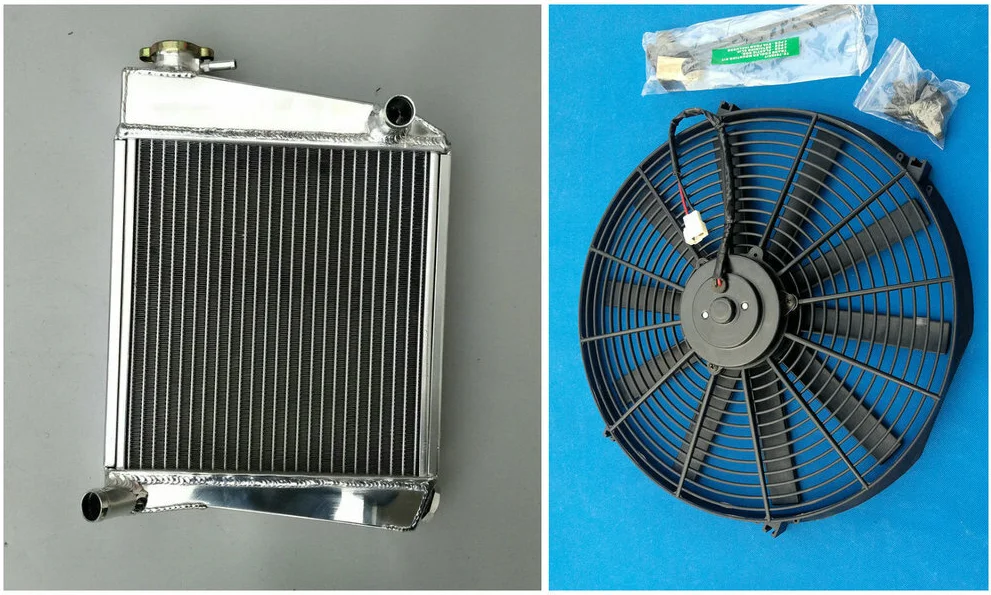 

High Performance Aluminum Racing Radiator & Fan For 1992-1997 AUSTIN ROVER MINI COOPER 1275 GT 1992 1993 1994 1995 1996 1997