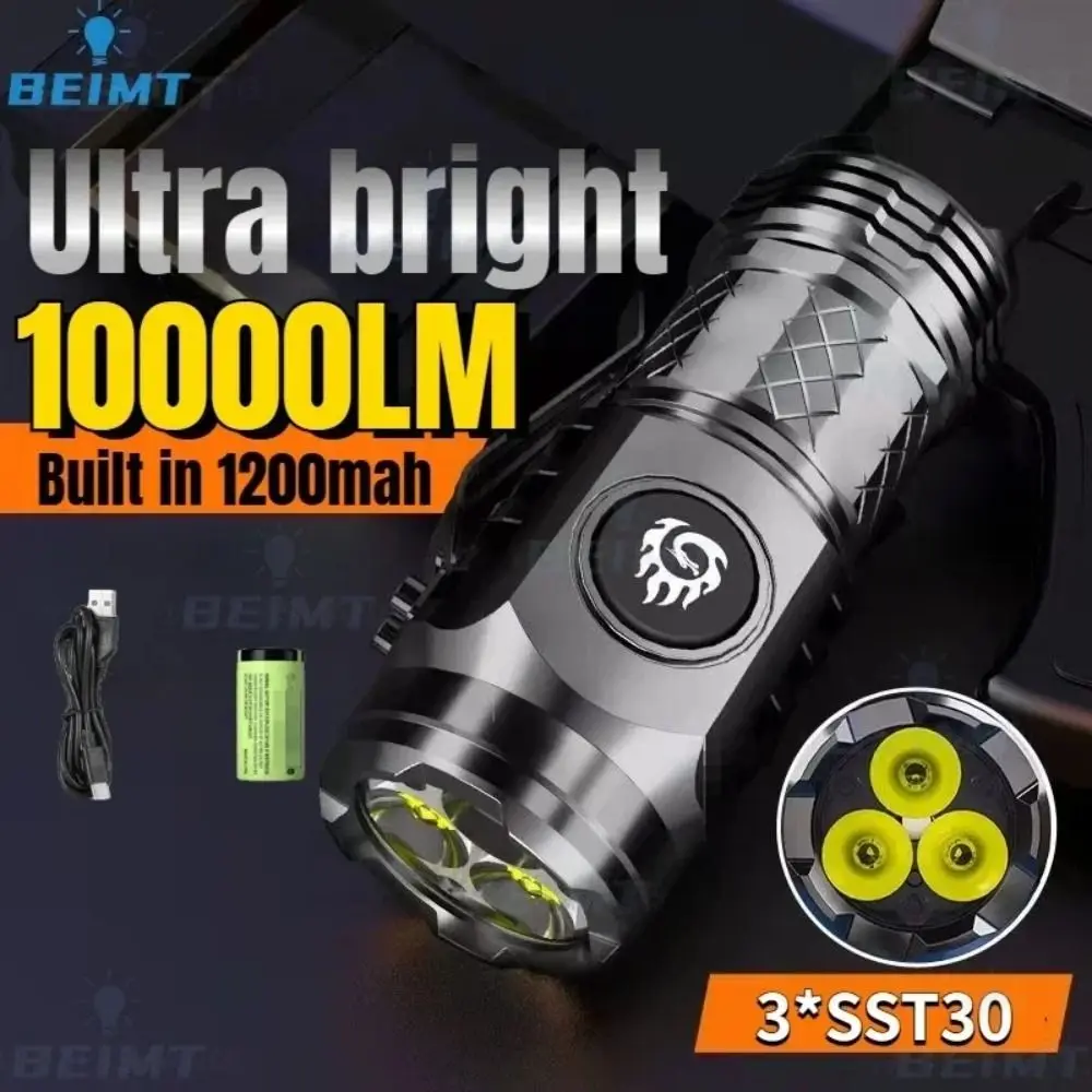 5 Gear Mini Flashlight New Super Strong Illumination Front Lighting Flashlight Thumb Flashlight ABS Handheld Flashlight