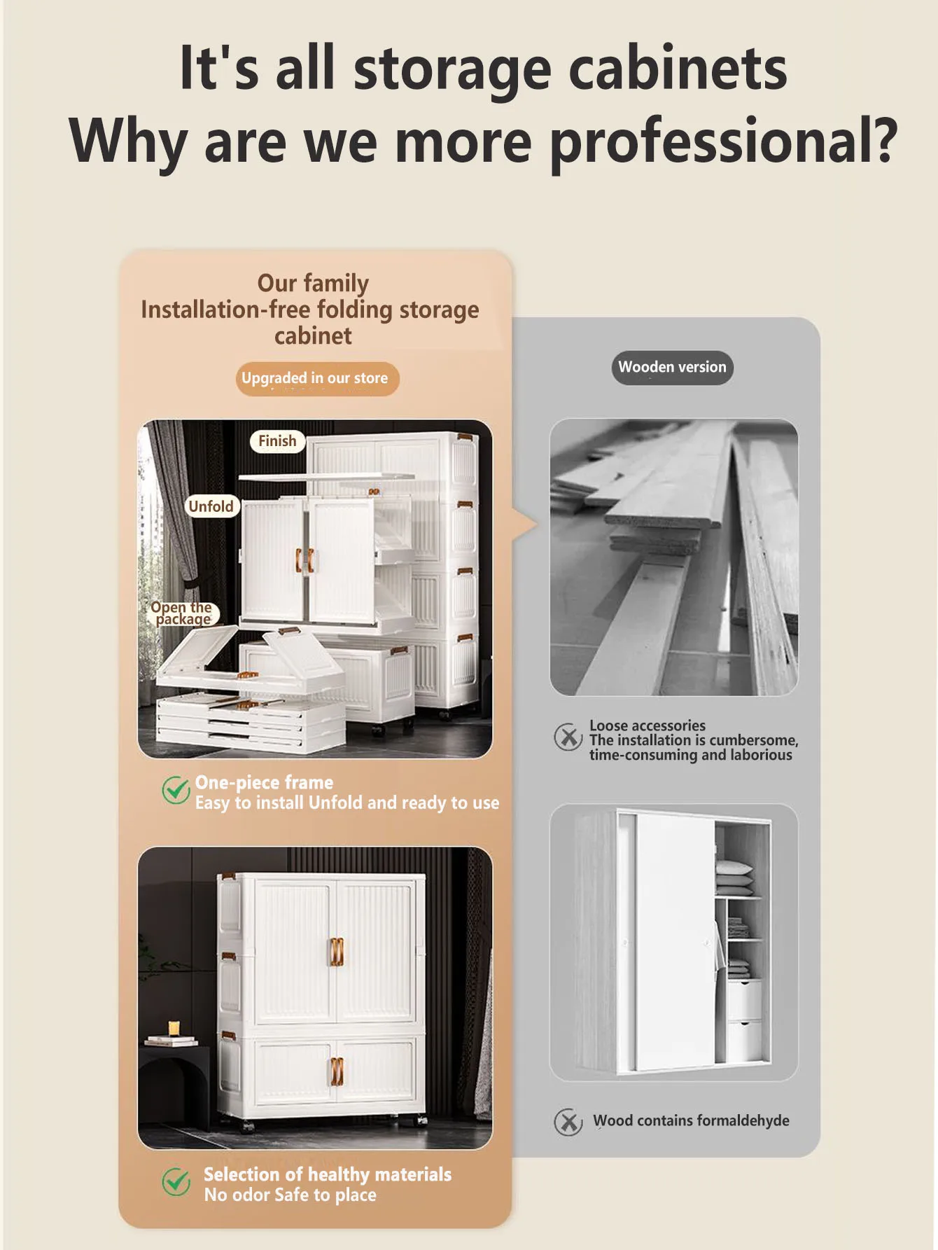 Installation Free Baby Wardrobe Foldableing Storage Cabinet Multi Layer Children's Small Wardrobe Home Clothes Storage Box Stora