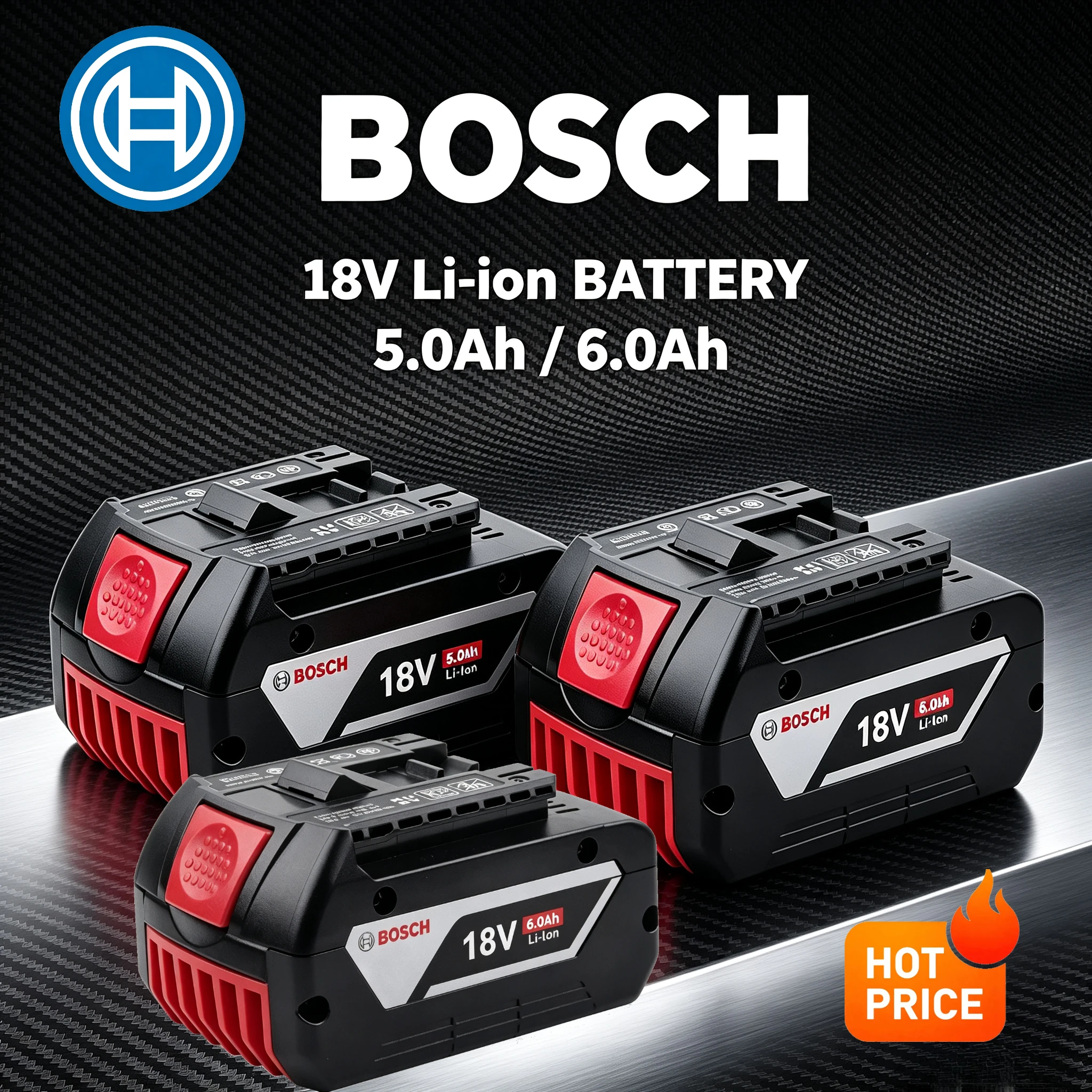 

Bosch Genuine Direct Fit 18V 6.0Ah Fast Recharge Battery Compatible BAT615 GDR18V-21 Impact Driver Backup Pack