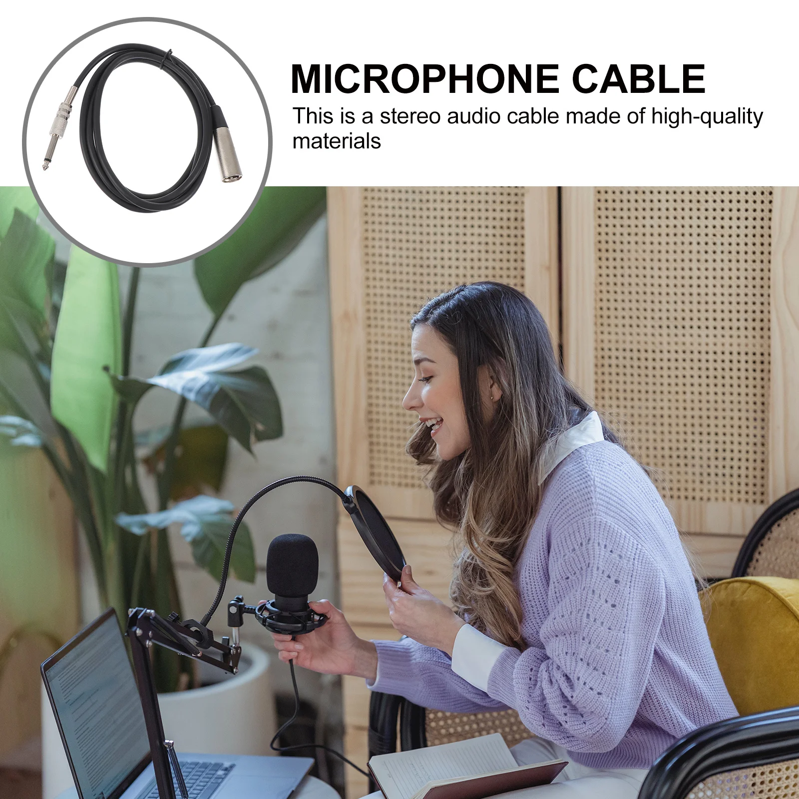 

1Pcs Audio Cable High-Quality Noise Shielded Signal Wire Zinc Alloy Connector for Guitar Player Laptop Speakers Mixer Amplifier