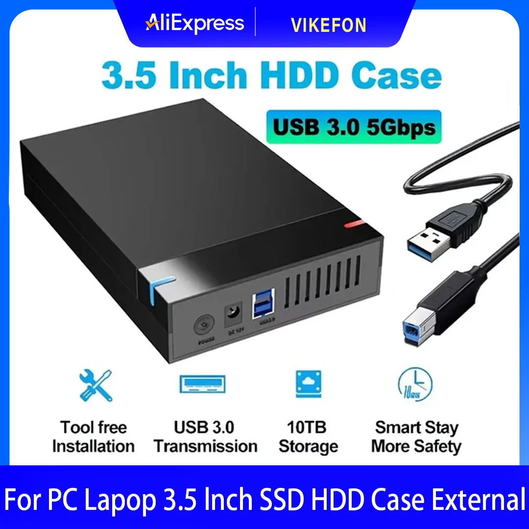 HDD Case 3.5 inch SATA to USB 3.0 External Hard Drive Reader for HDD Box Case HD External HDD High Speed Enclosure for PC Lapop