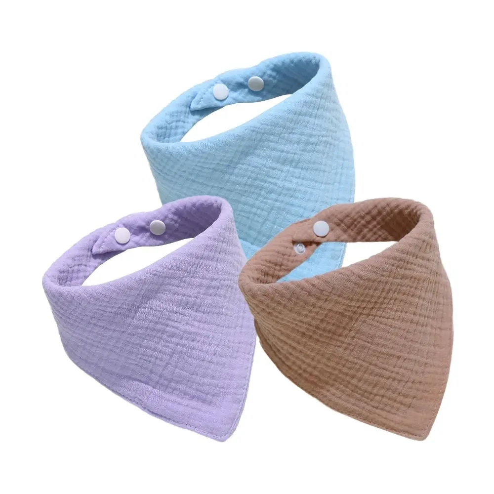 

3Pcs/lot Light weight Soft Cotton Baby Muslin Bibs Solid Color Unisex Baby Feeding Apron Portable Baby Saliva Towel