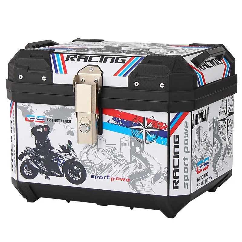 Motorcycle Trunk Large Capacity Pedal Electric Vehicle Trunk Battery Car Non-aluminum Alloy Tool Luggage Universal