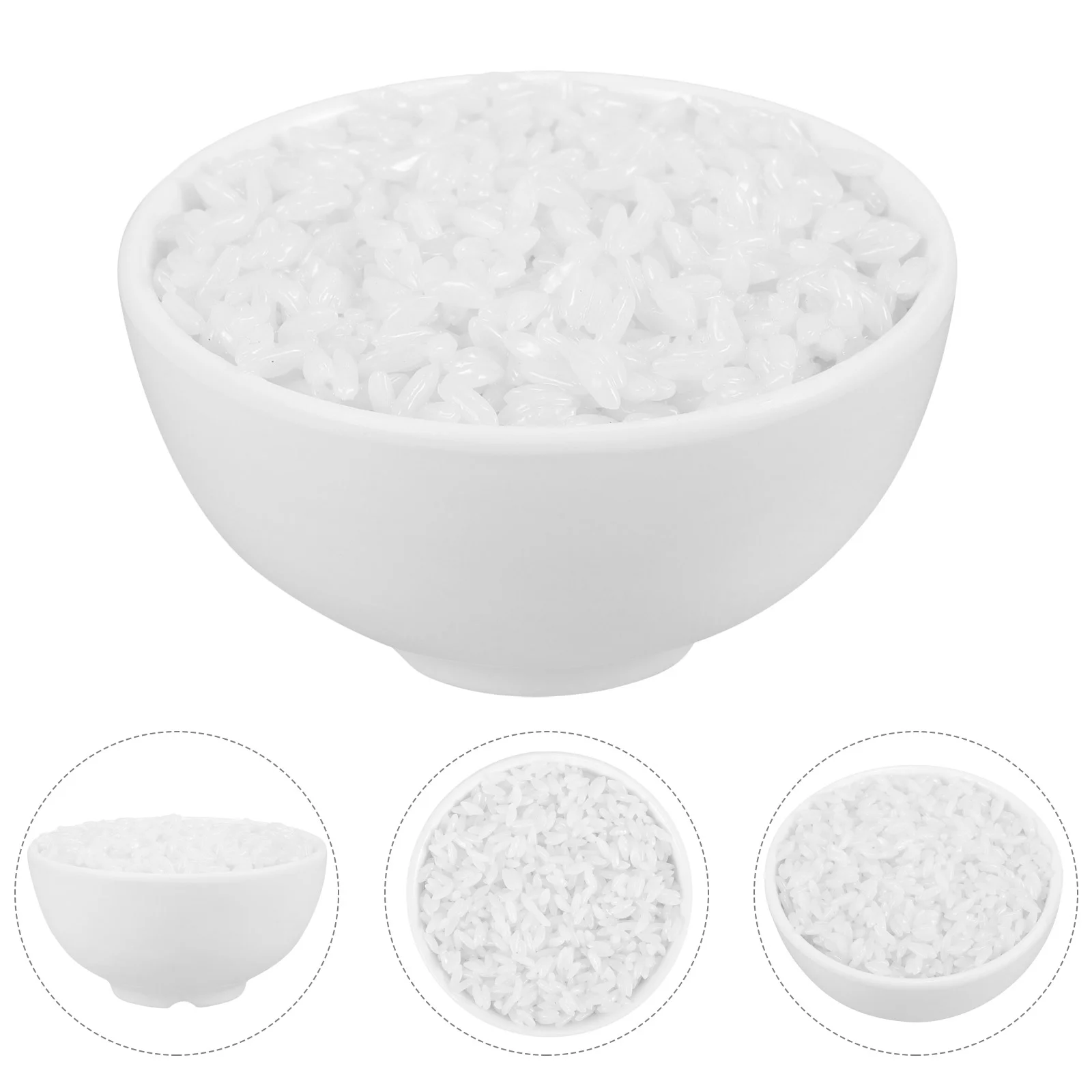 

Simulated White Rice Photo Prop Cooked Fake Photography Food Toy Models Pretend Play Plastic Decor Dishes Ornaments