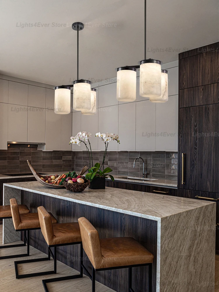 Modern Handmade Luxury Alabaster Chandelier Elegant Marble Suspension Home-applicant Lamp For Dining Room Living Room Table