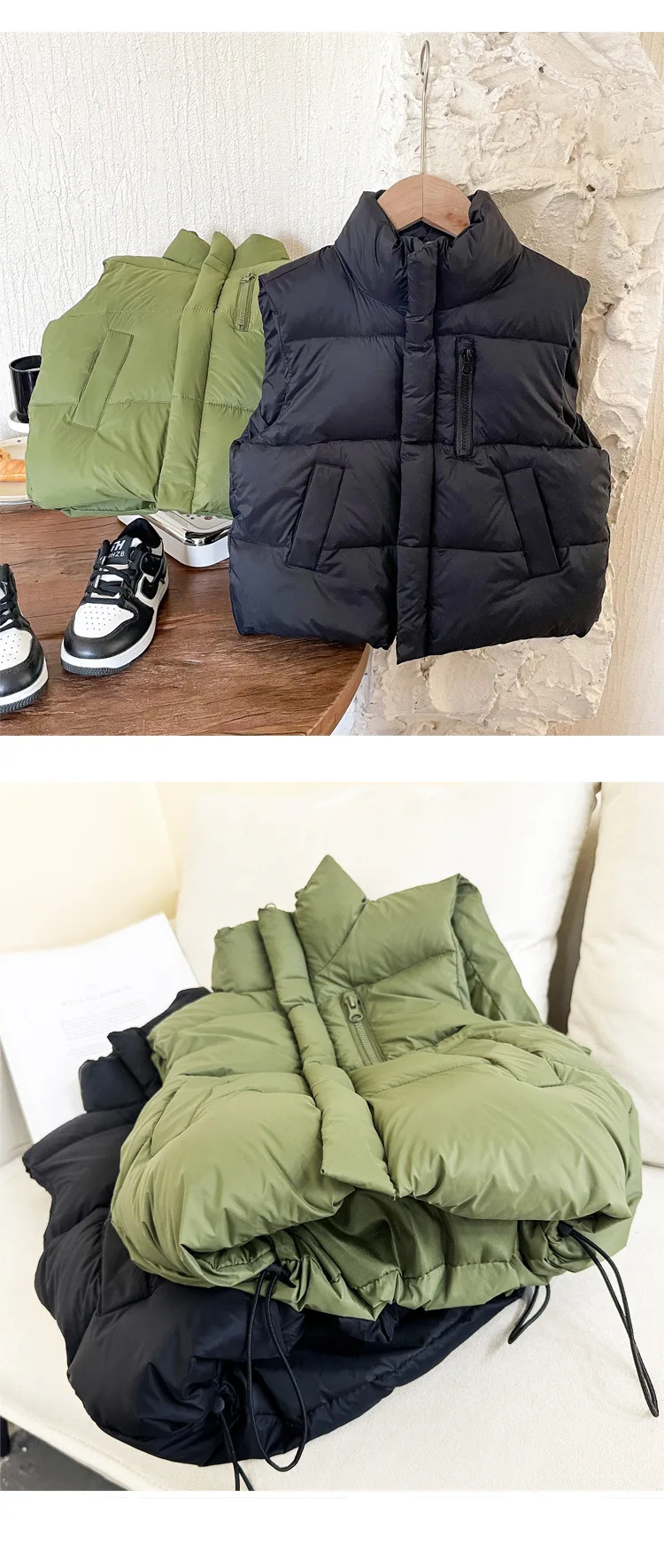 Korean Version of Children\'s Down Vest Boys and Girls 2026 Autumn and Winter New Thickened Baby Warm Vest Outside
