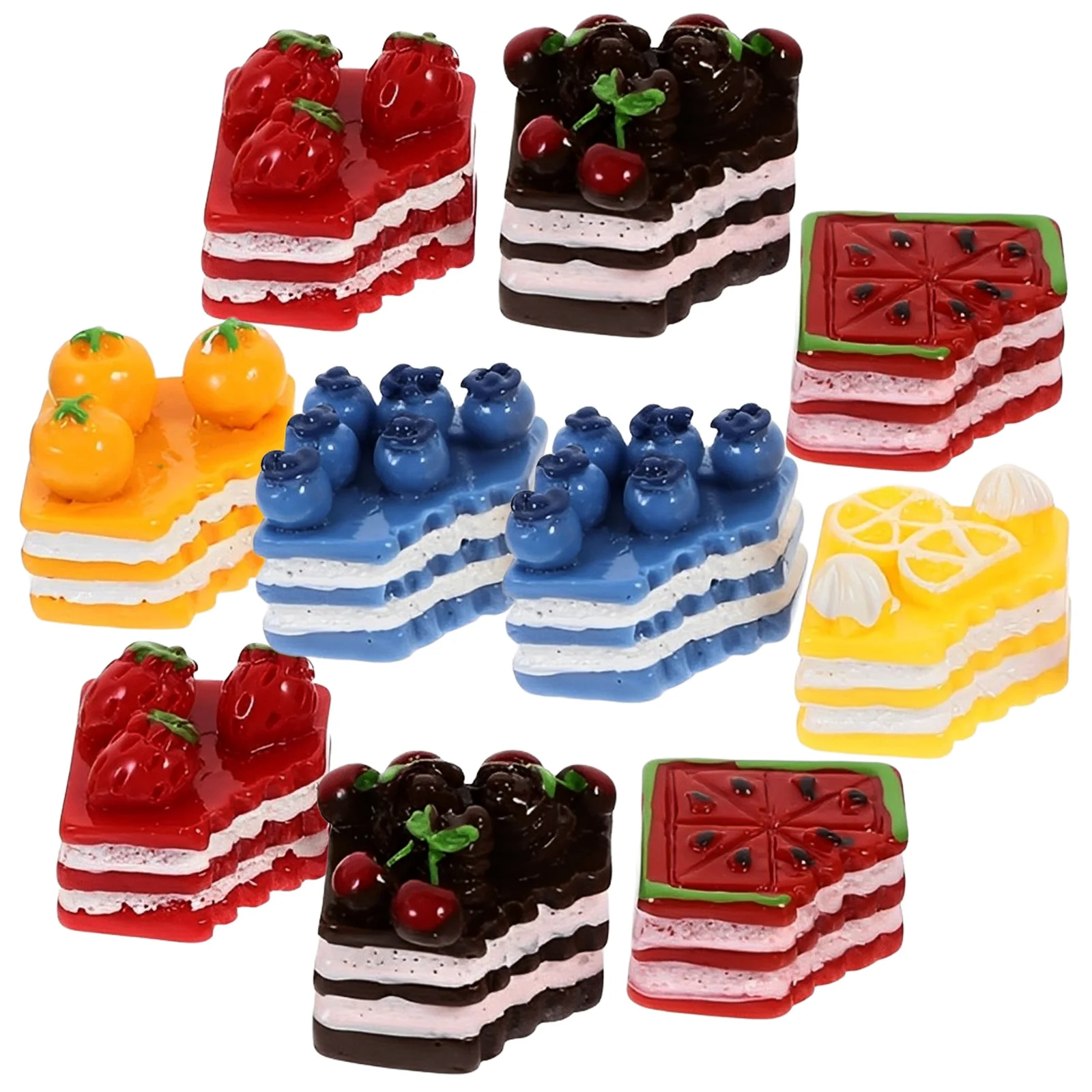 DIY Crafts Cake Charms Mini Dessert Model Realistic Faux Food Decor for Jewelry Hair Clips Accessories Collection