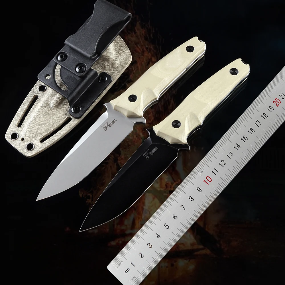 DICORIA Defender Fixed Blade Knife D2 Hunting Straight Knife KYDEX Sheath Camping Survival Outdoor Knives EDC Tool