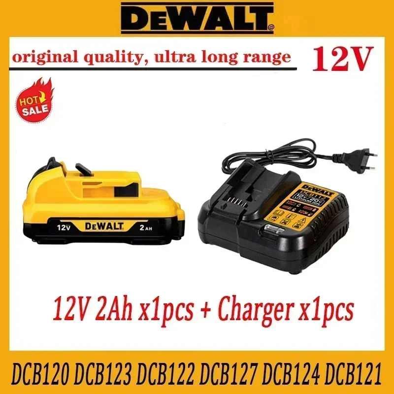 Original Dewalt 12V Lithium ion Battery, 12V 2AH, DCB120 DCB123 DCB126 DCB124 DCB122 DCD710 Electric Tool Screwdriver