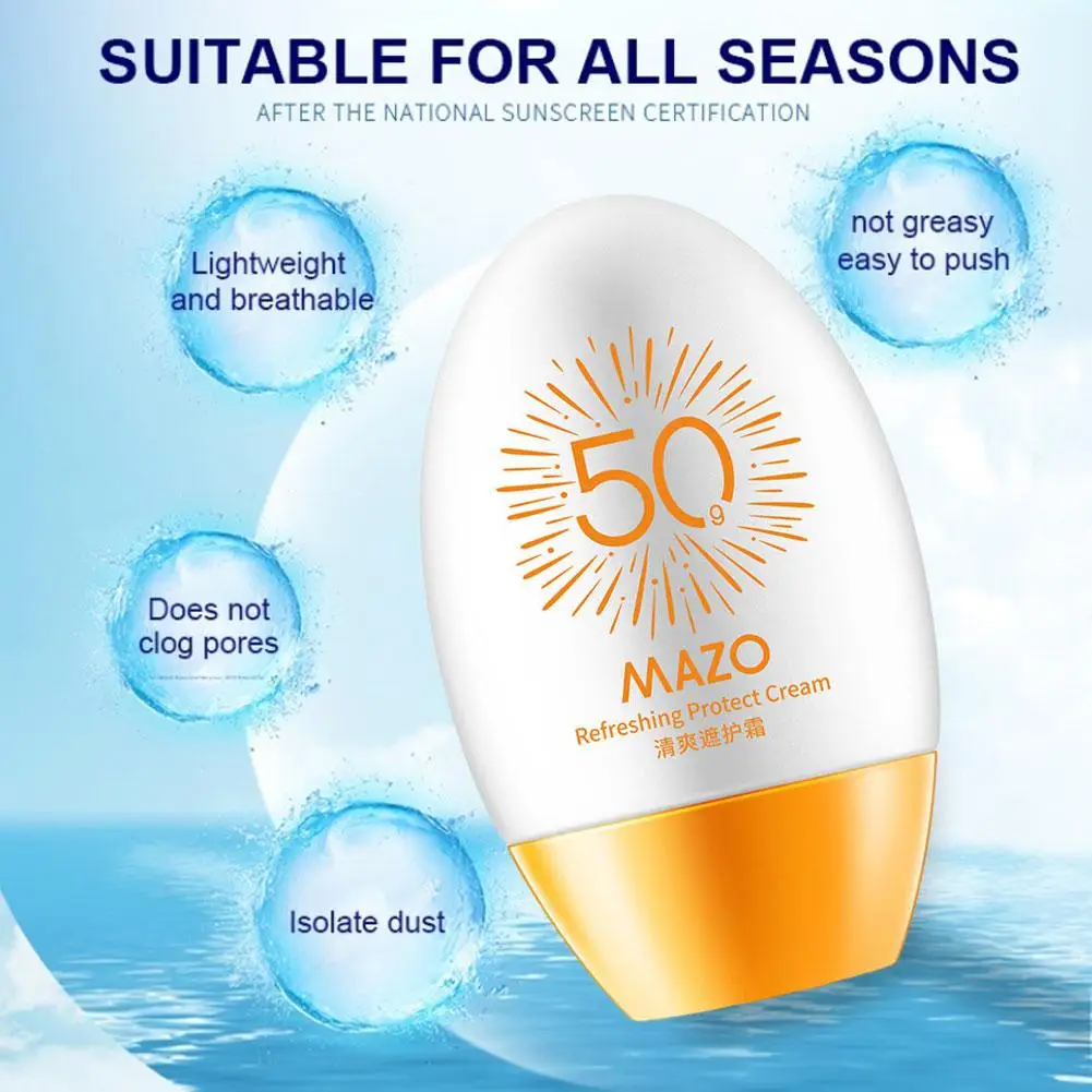 Spf50+ Moisturizing Sunscreen Skin Protection Refreshing Cream Resistance Makeup Sunscreen Sunscreen Facial UV Y7A0