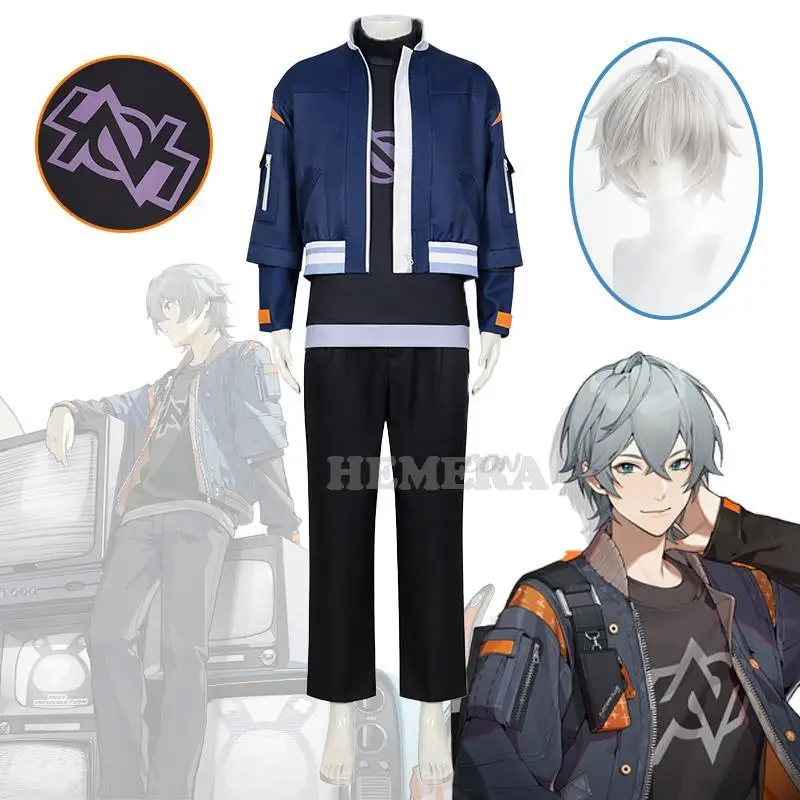 Zenless Zone Zero ZZZ Sábio Cosplay Traje para Homens, Uniforme de Festa Anime, Roupas de Halloween, Conjuntos de Roupas, Peruca, Cos, Novo