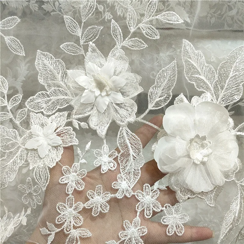

Новая 3D трехмерная кружевная сетка с вышивкой в виде листьев, сделай сам, свадебное платье ручной работы, одежда, головные уборы, аксессуары, материалы