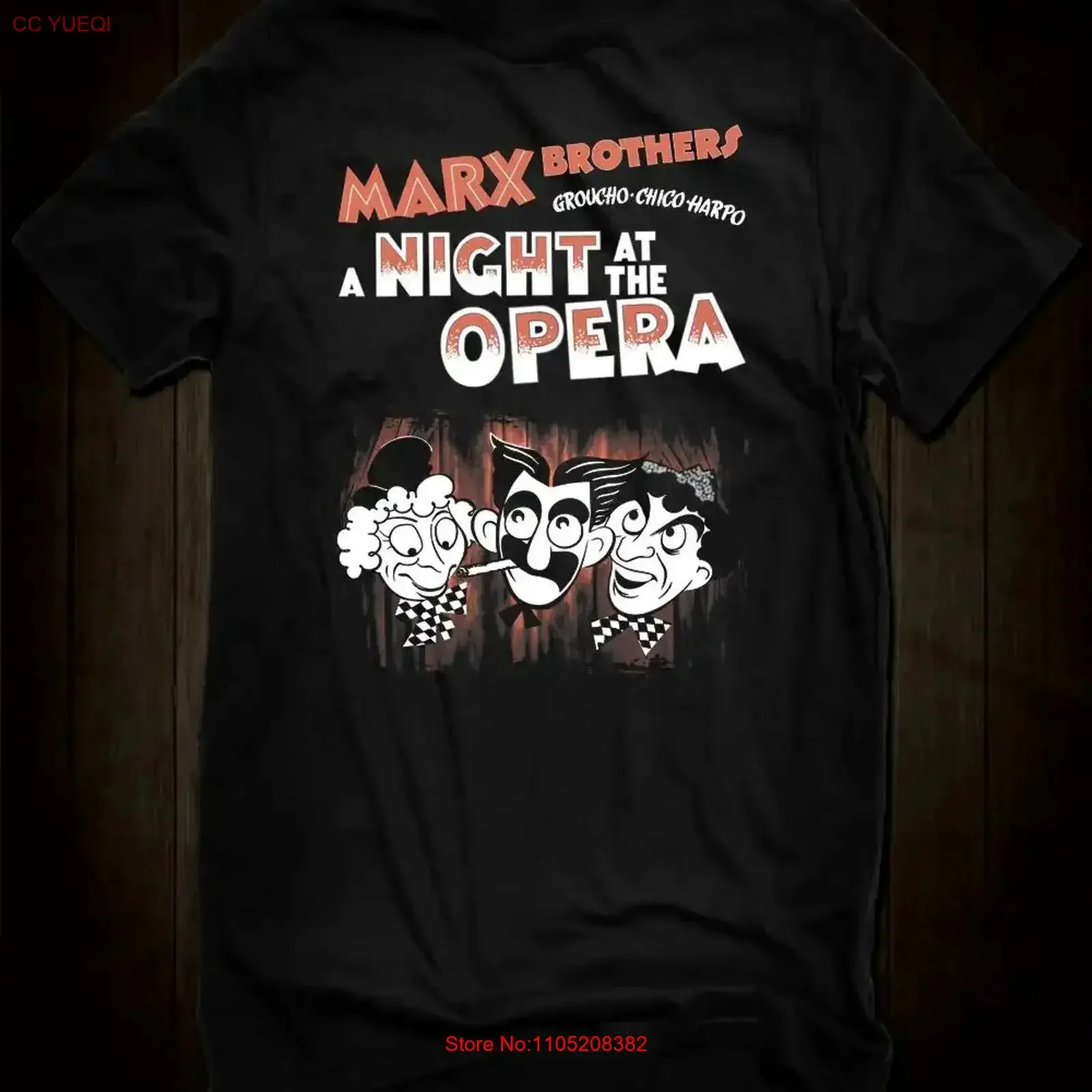 Футболка Marx Bros A Night At The Opera, хлопок, все размеры, LI1359, винтажная стираная уличная одежда, универсальная, повседневная, слегка дышащая