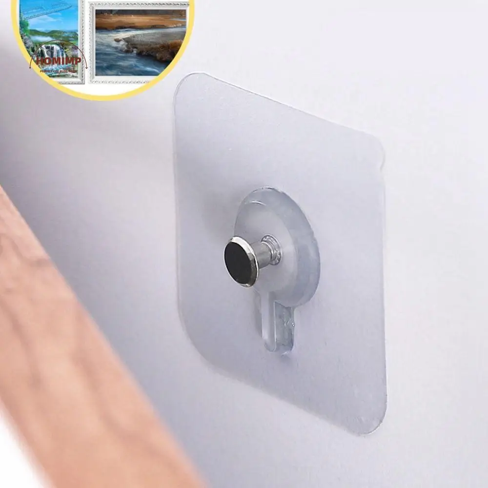 

10Pcs Plastic Wall Screws Hanging Nails Seamless Transparent Adhesive Wall Hook Wall Mount Punch Free Non Trace Stickers Cabinet