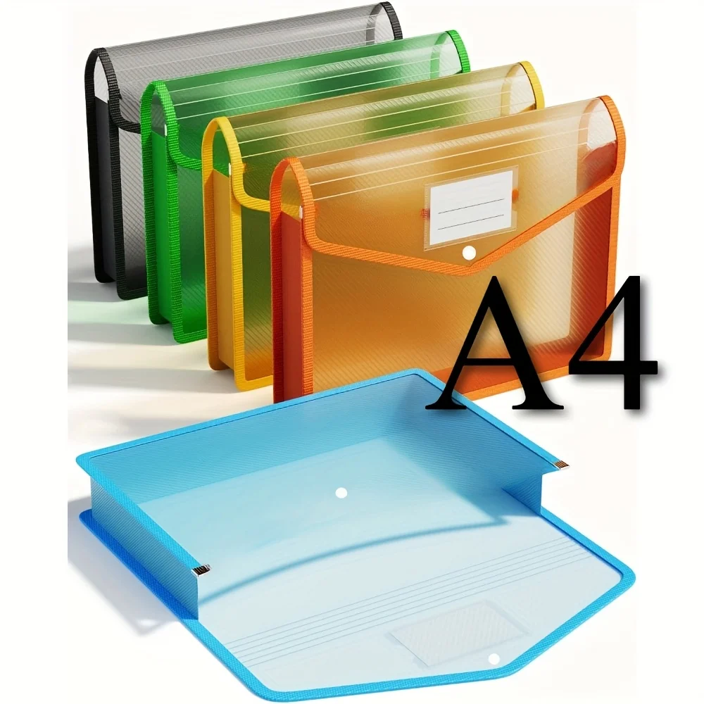 

A4-sized - 5 expansion folders, transparent envelopes with quick closure, no separation, large capacity, various colors