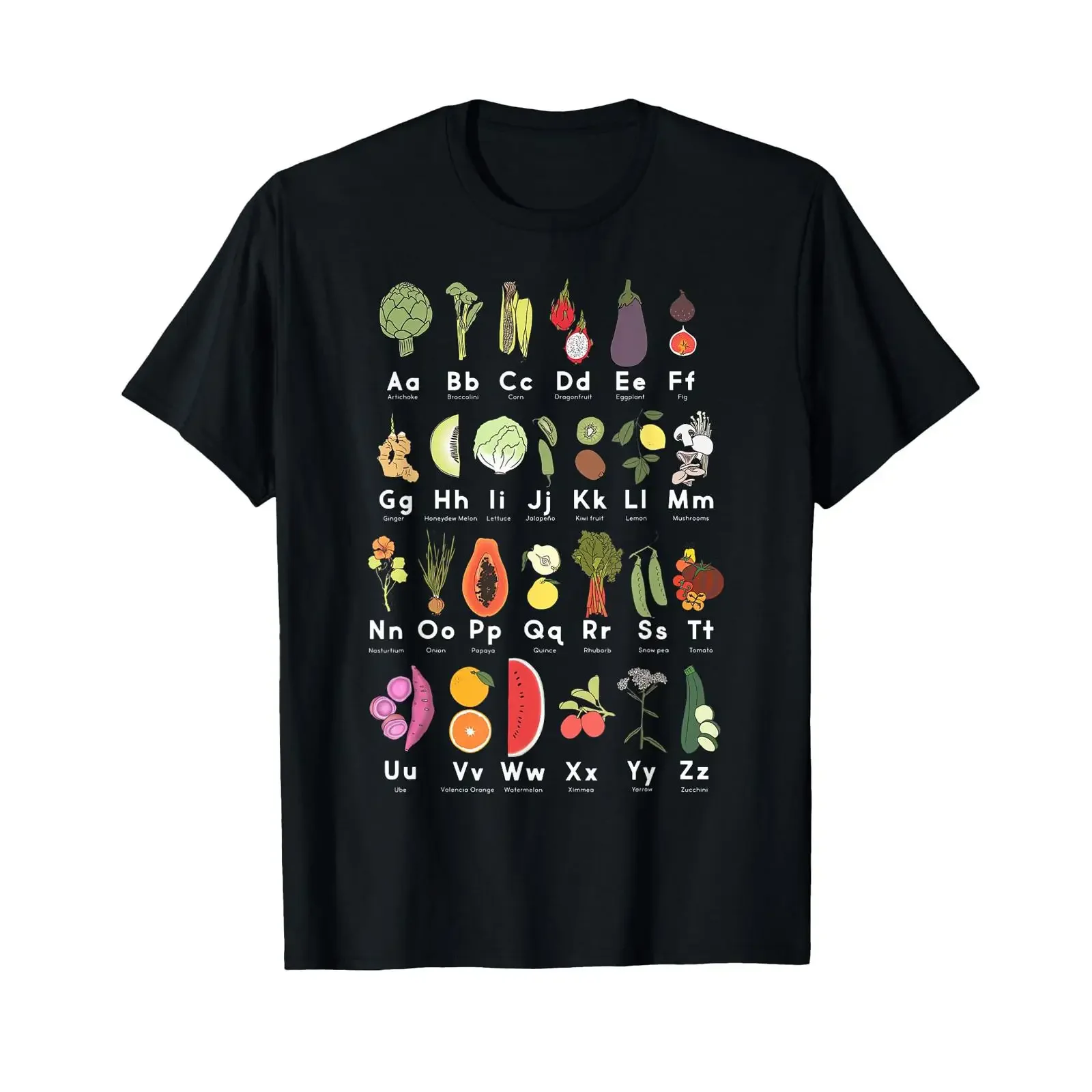 Vegetable Garden Alphabet Gardener Gardening Veggie Lover T Shirt vintage Washed Breathable graphic designer clothes Soft