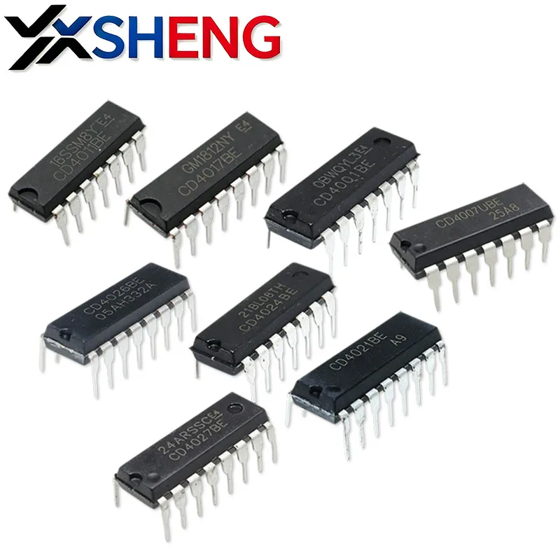 10PCS CD4001BE CD4007 CD4011BE CD4013BE CD4015BE CD4016BE CD4017BE CD4020BE CD4021BE CD4023 CD4024 CD4026 CD4027BE DIP-14 DIP-16