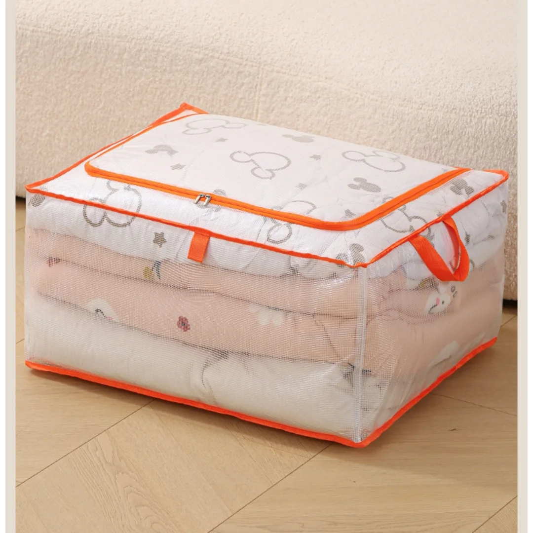 Large Capacity Storage Bag Zipper Foldable Closet Underbed Organizer Waterproof Dustproof Clothes Bedding Pillows Organizers