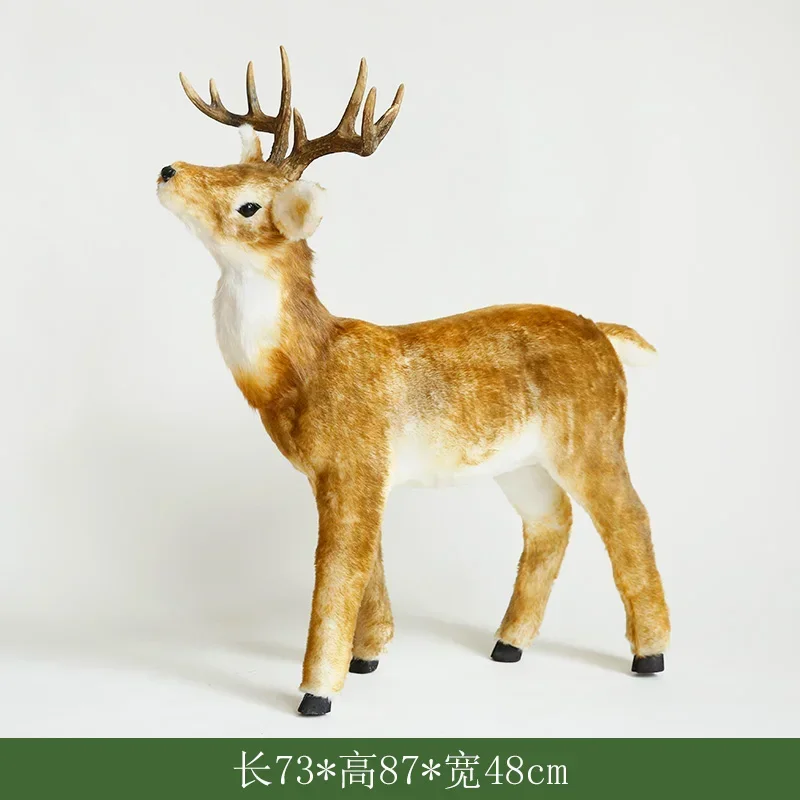 Elk Suit Faux Fur Electric Shaking Head American Deer Christmas Ornament Christmas Scene Layout