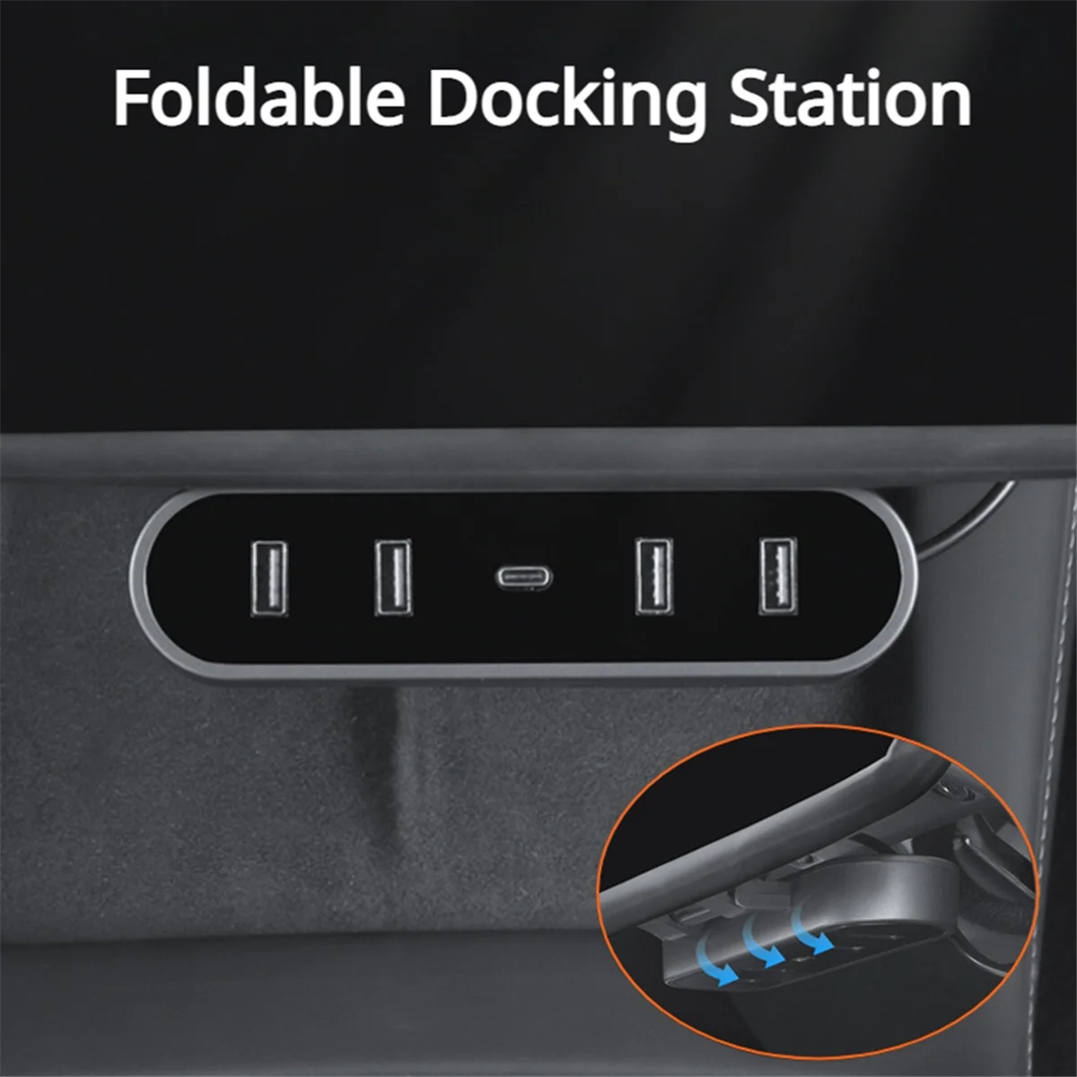 Docking Station HUB For Tesla Model 3 2017-2023 Model Y 2021-2023 Under Screen Charger Splitter Extension Shunt Hub Accessories