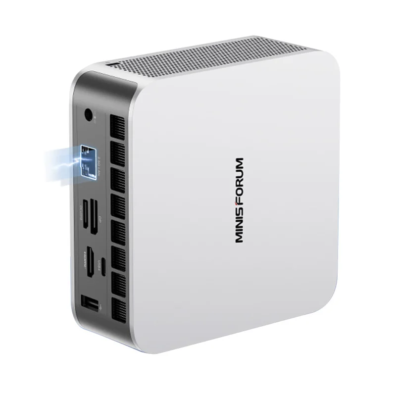 كمبيوتر صغير MINISFORUM AI X1 370 255 AMD Ryzen AI 9 HX 370 R7 255 OCuLink 2 * USB4 مكبر صوت مزدوج مدمج للألعاب كمبيوتر مكتبي WiFi7