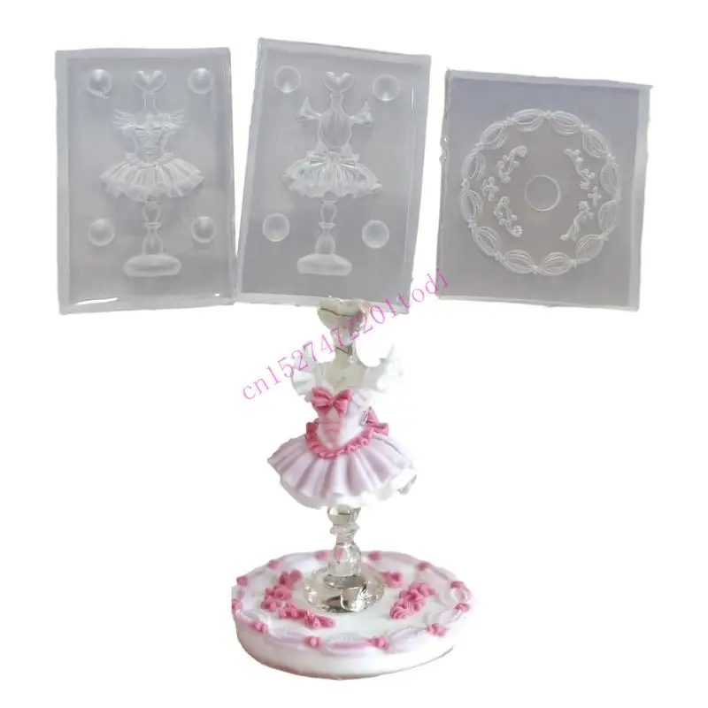 

M76B Art Silicone Mould Ballets Themed Acrylic Plate Convenient Accessory for Creative Decorations